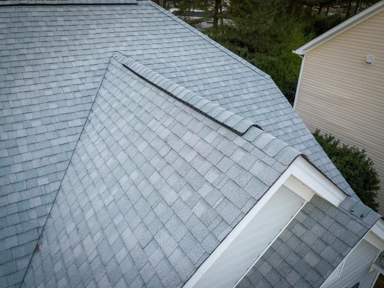 Asphalt shingles typical of roof repair Chicago results